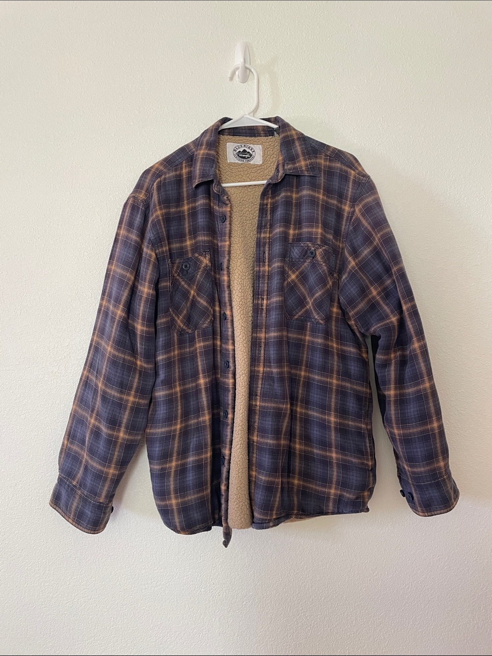 Wrangler Blue Ridge by Wrangler Sherpa-Lined Plaid Shirt Jacket Plaid